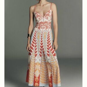 Anthropologie x Farm Rio Sleeveless V-Neck A-Line Maxi Dress